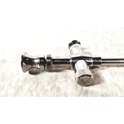 Shiny chrome-plated reusable metal trocar sleeve kli 001662-501 with cross-shaped handle and threaded joints