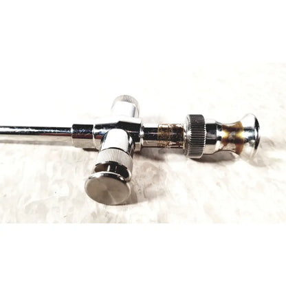 Chrome-finished reusable metal trocar sleeve kli 001662-501 with slight tarnish near the joint 8mm metal trocar sleeve