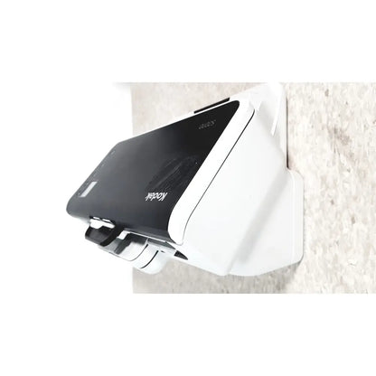 White and black kodak easyshare digital photo printer mounted on wall with kodak alaris s2070 high speed scanner