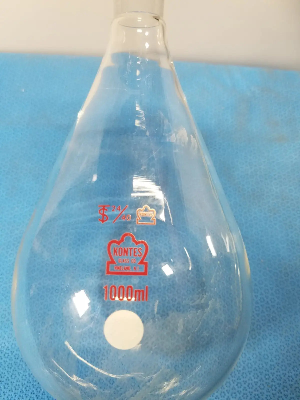 Kontes 1000 mL Rotary Evaporating Recovery Flask – 24/40 Joint Borosilicate Rotary Evaporating Recovery Flask, second-hand product photo 2