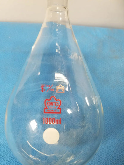 Kontes 1000 mL Rotary Evaporating Recovery Flask – 24/40 Joint Borosilicate Rotary Evaporating Recovery Flask, second-hand product photo 2