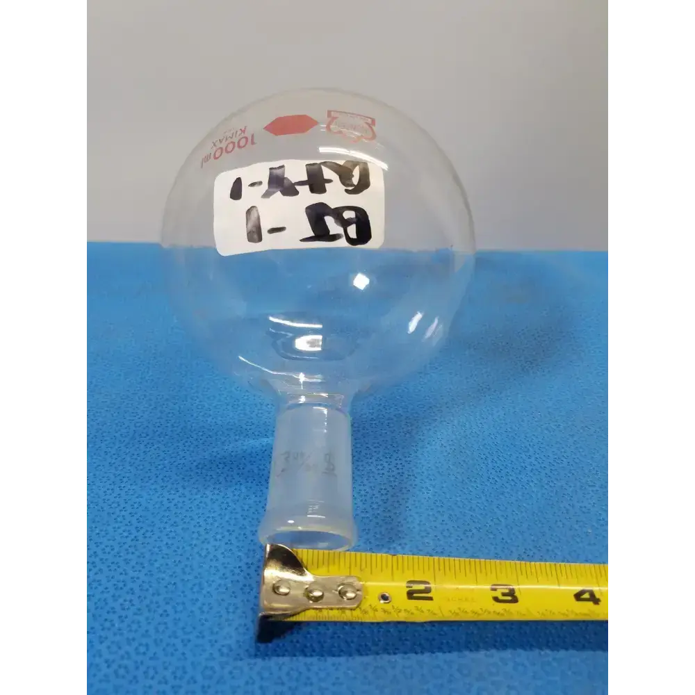 Kontes 1000 mL Round Bottom Glass Flask – Borosilicate Laboratory Ware Round Bottom Flask, second-hand product photo 3