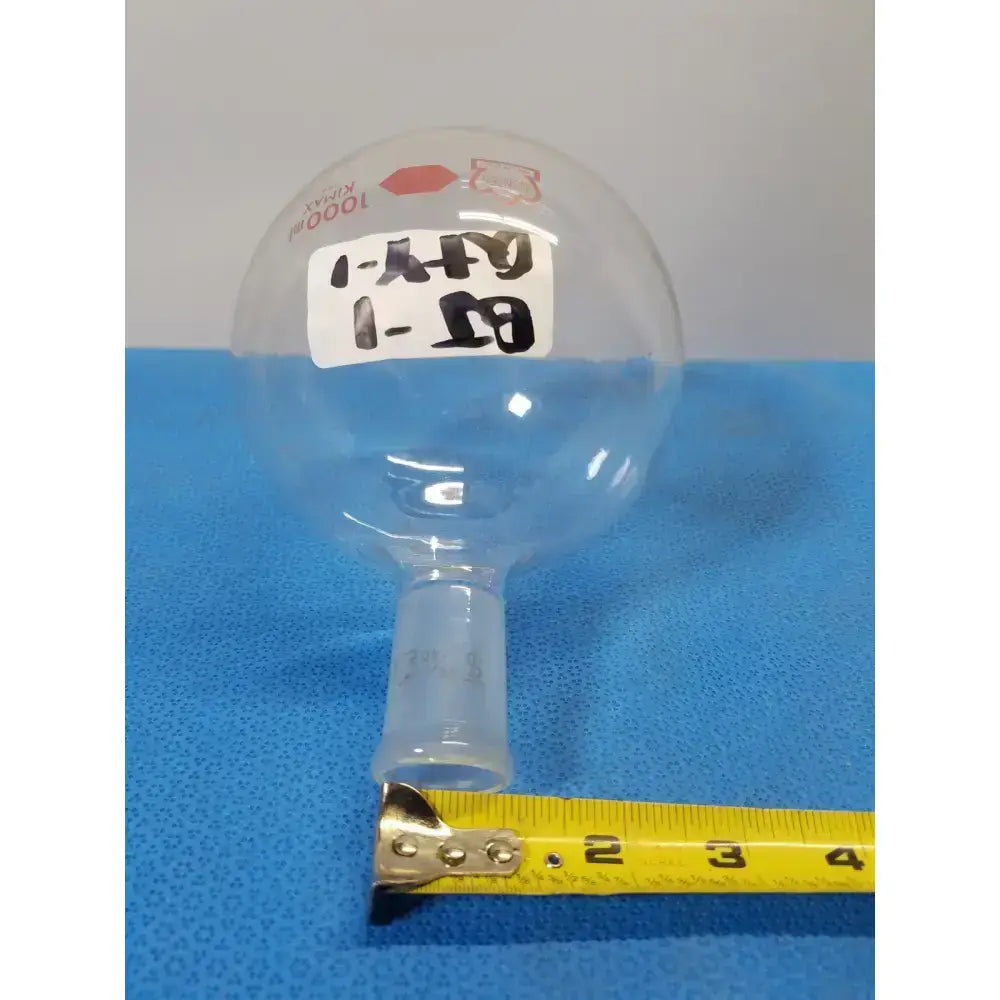 Kontes 1000 mL Round Bottom Glass Flask – Borosilicate Laboratory Ware Round Bottom Flask, second-hand product photo 3