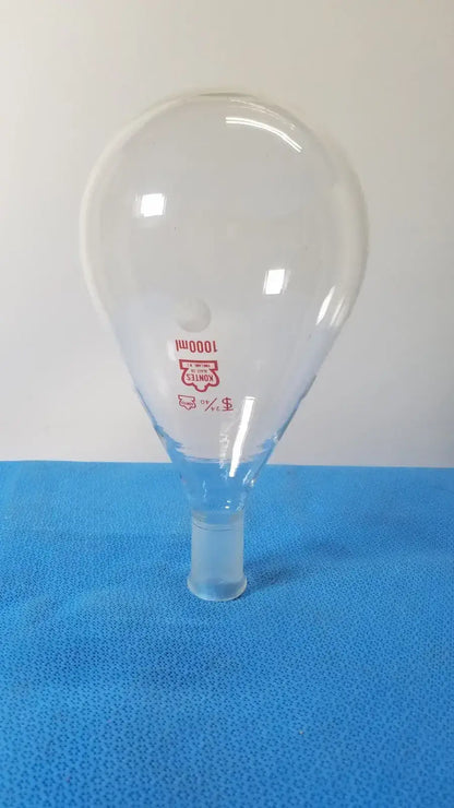 KONTES 1000mL Round-Bottom Flask – 24/40 Quickfit Joint Laboratory Glassware, second-hand product photo 1