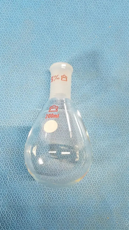 kontes 200 milliliter single-neck round bottom flask with a 24/40 joint. Round Bottom Flask, second-hand product photo 4