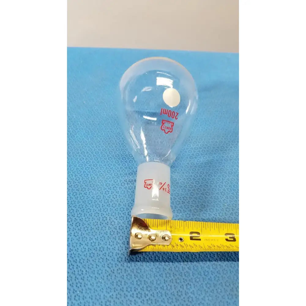 kontes 200 milliliter single-neck round bottom flask with a 24/40 joint. Round Bottom Flask, second-hand product photo 3
