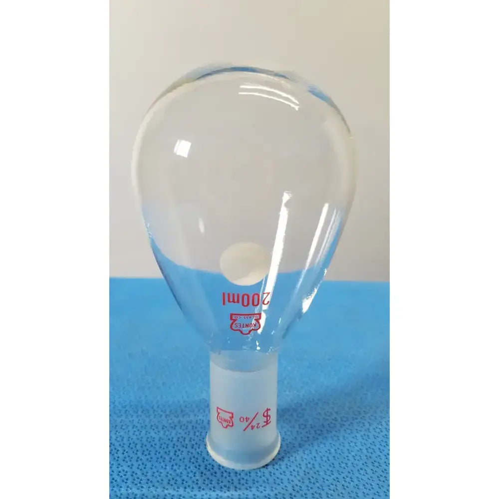 kontes 200 milliliter single-neck round bottom flask with a 24/40 joint. Round Bottom Flask, second-hand product photo 1