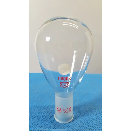 kontes 200 milliliter single-neck round bottom flask with a 24/40 joint. Round Bottom Flask, second-hand product photo 1