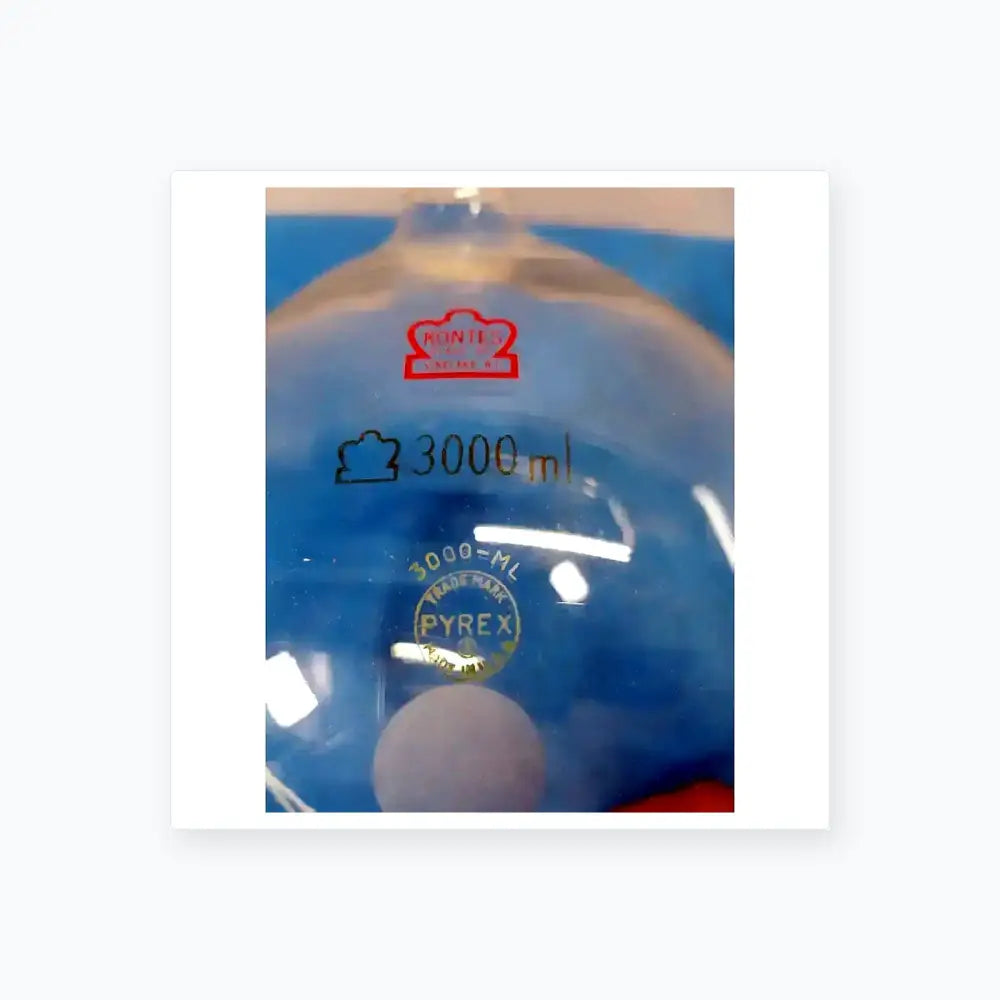 Kontes 3000 mL Round Bottom Glass Flask – Borosilicate Laboratory Round Bottom Flask, second-hand product photo 3