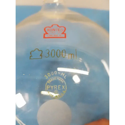 Kontes 3000 mL Round Bottom Glass Flask – Borosilicate Laboratory Round Bottom Flask, second-hand product photo 3