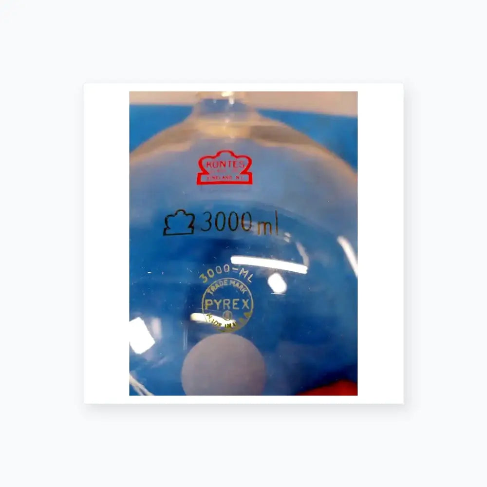 Kontes 3000 mL Round Bottom Glass Flask – Borosilicate Laboratory Ware Round Bottom Flask, second-hand product photo 7