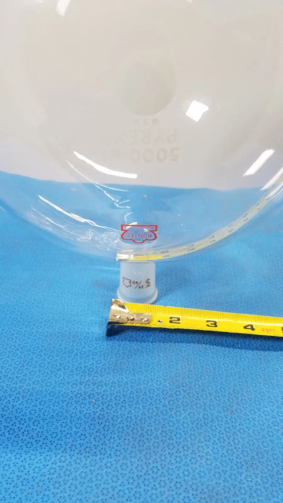 Kontes 5000 mL Single Neck Round Bottom Flask – 24/40 Outer Joint Round Bottom Flask, second-hand product photo 2