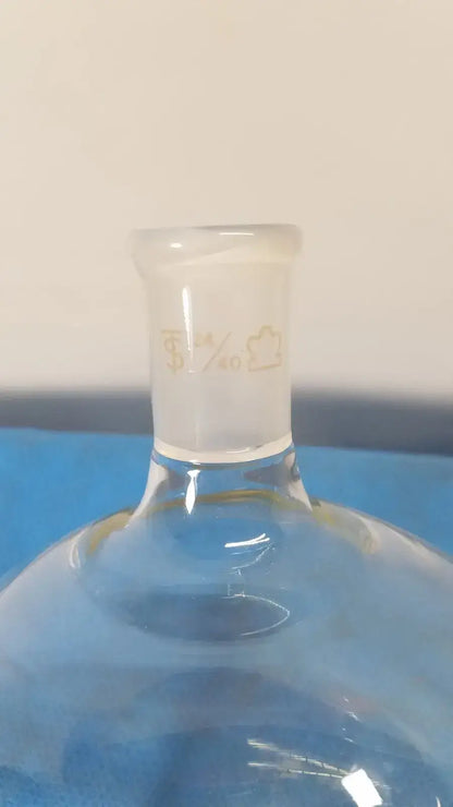 KONTES Glass Boiling Flask, 3000 mL, Single Neck, Round Bottom Laboratory Glassware, second-hand product photo 2