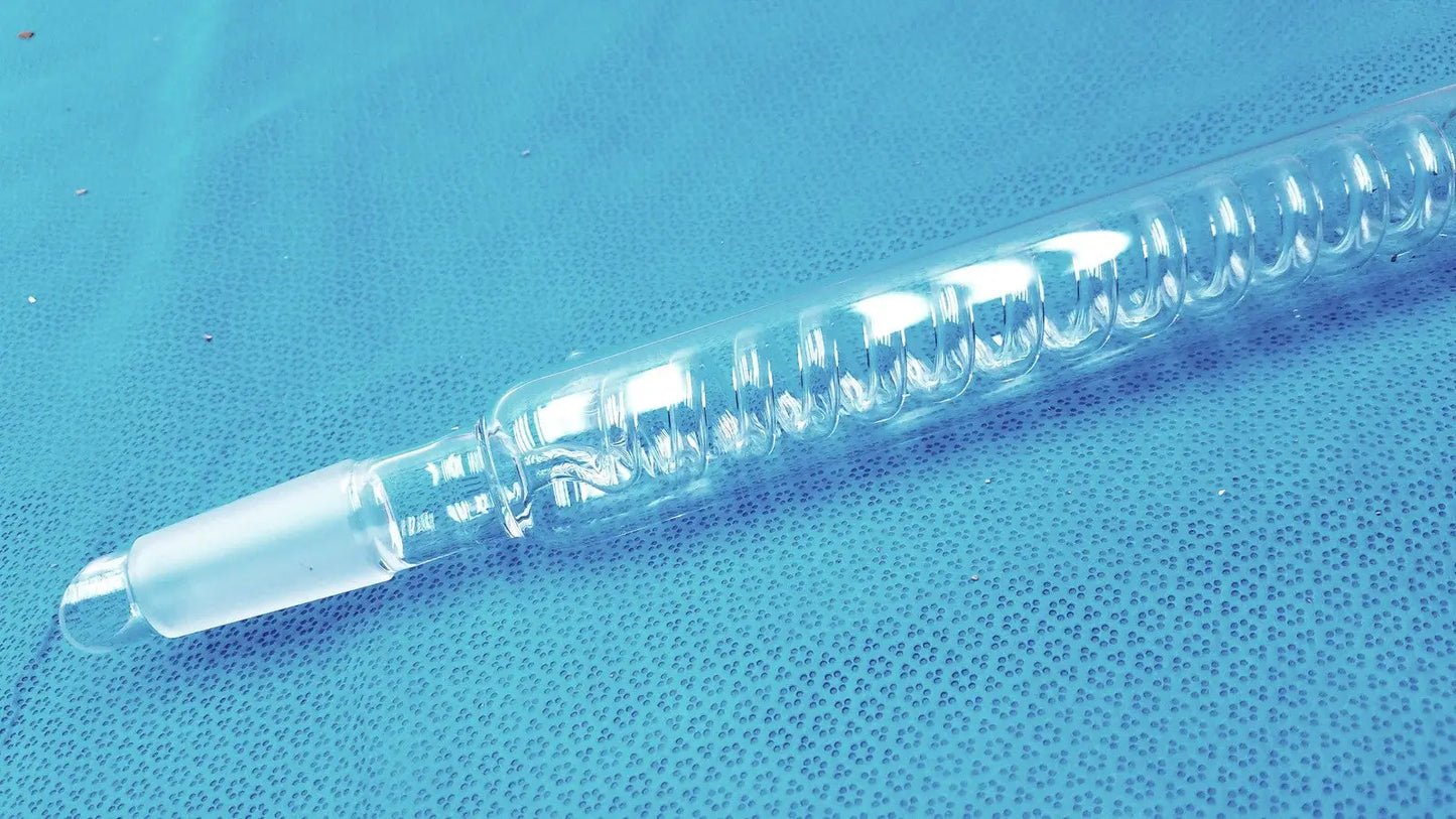 Kontes Graham Coil Condenser 24/40 Joints 300 mm Jacket 475 mm OAL Lab Glass USA Laboratory Glass Condenser, second-hand product photo 10