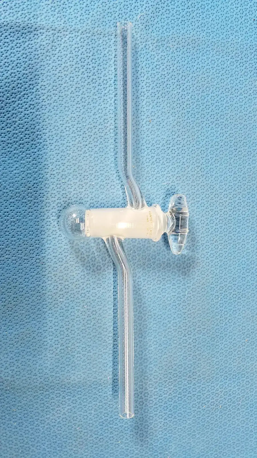 KONTES High Vacuum Glass Single Oblique Stopcock – Laboratory Glassware Valve Laboratory Glass Stopcock, as-is (for parts) product photo 1