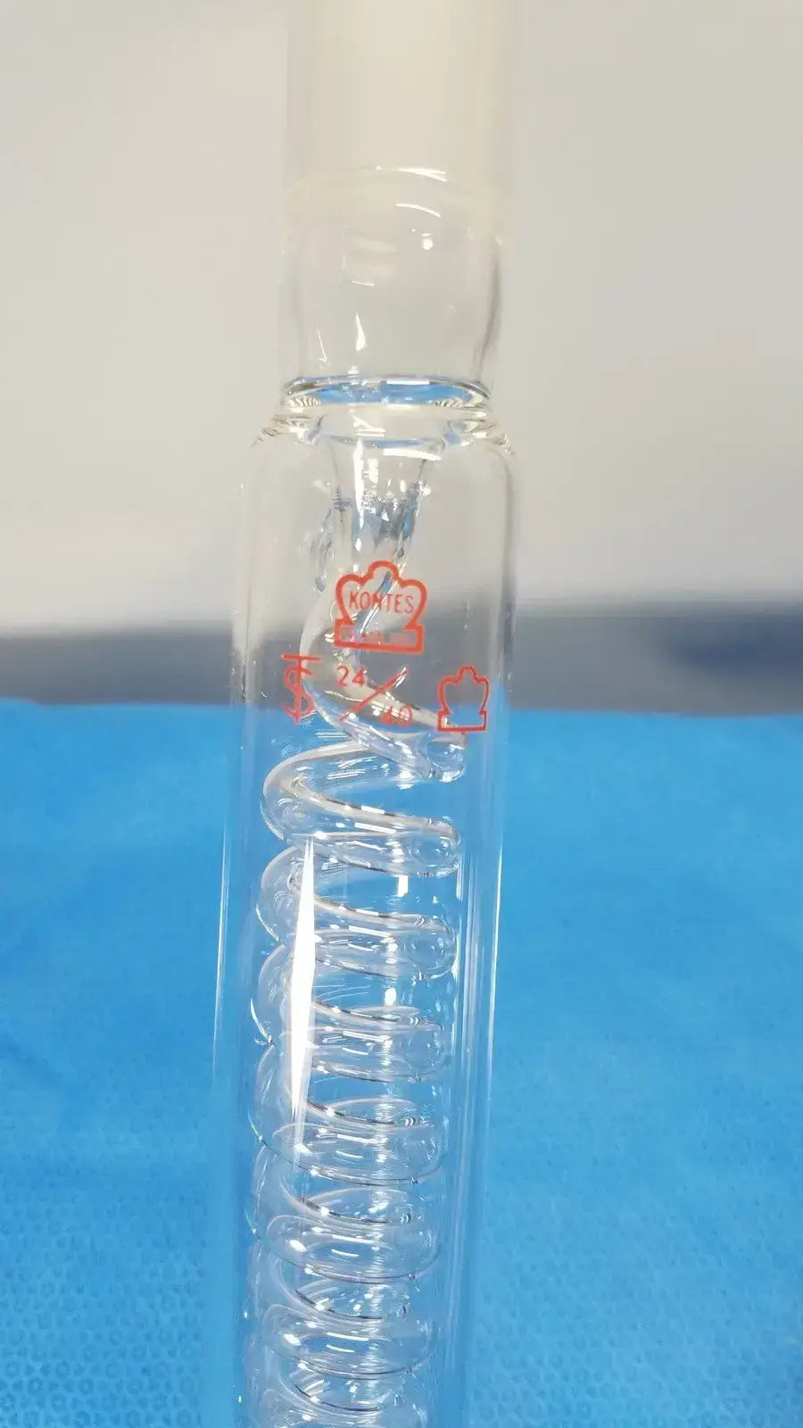 KONTES KONTEX Distillation Condenser, Borosilicate Glass Distillation Condenser, second-hand product photo 3