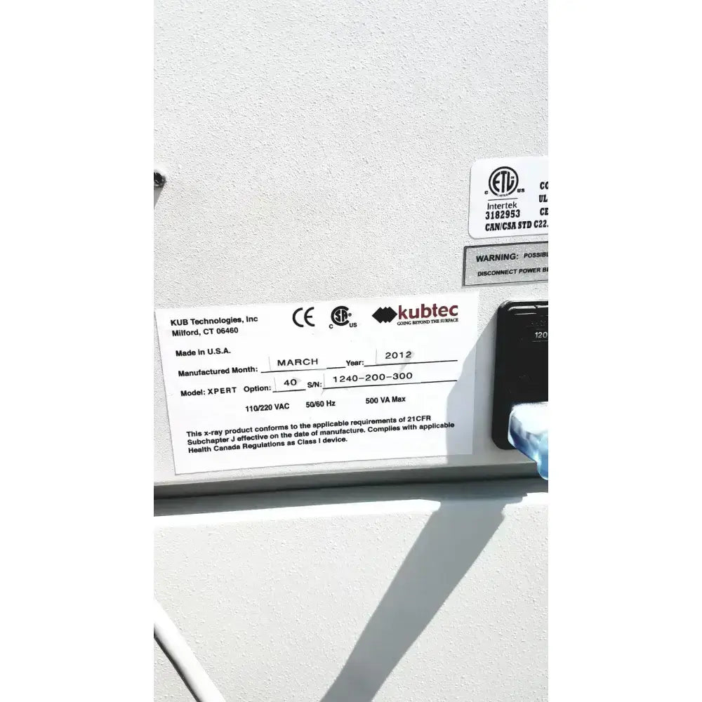 KUB Technologies KUBTEC XPERT 40 Digital Imaging System Digital Imaging System, second-hand product photo 11