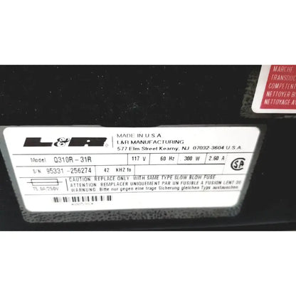 L&R Ultrasonics Quantrex 310 R-31R Ultrasonic Cleaner, second-hand product photo 6