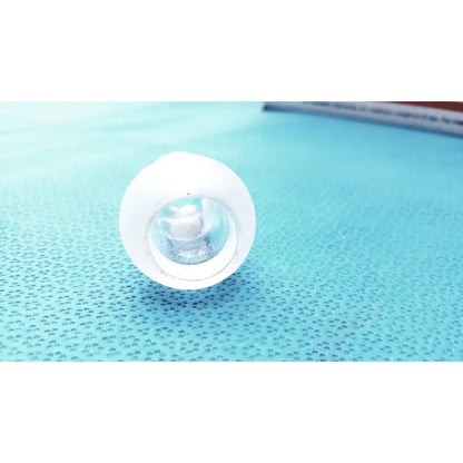 White circular led light bulb with clear glass lens and metallic components for lab spherical joint glass applications