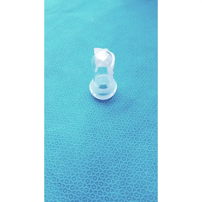 Clear plastic borosilicate lab spherical joint glass stopper with textured rounded top and flat base for sealing joints