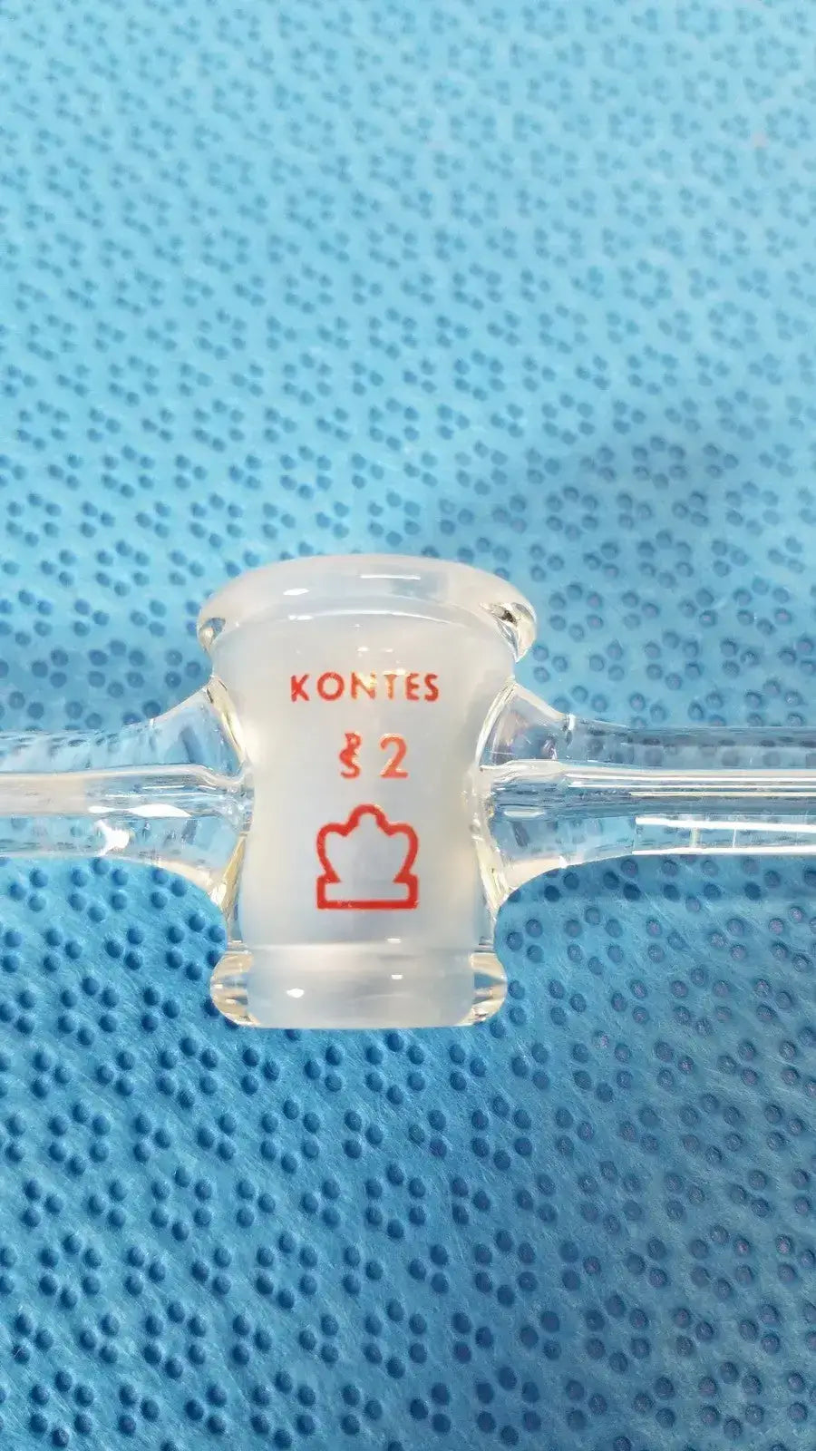 KONTES Laboratory Pyrex Corning PS2 Borosilicate Glass Straight Bore Stopcock, Size 2 Laboratory Glassware, second-hand product photo 4