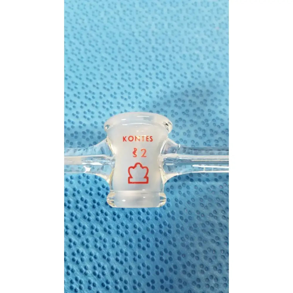 KONTES Laboratory Pyrex Corning PS2 Borosilicate Glass Straight Bore Stopcock, Size 2 Laboratory Glassware, second-hand product photo 4
