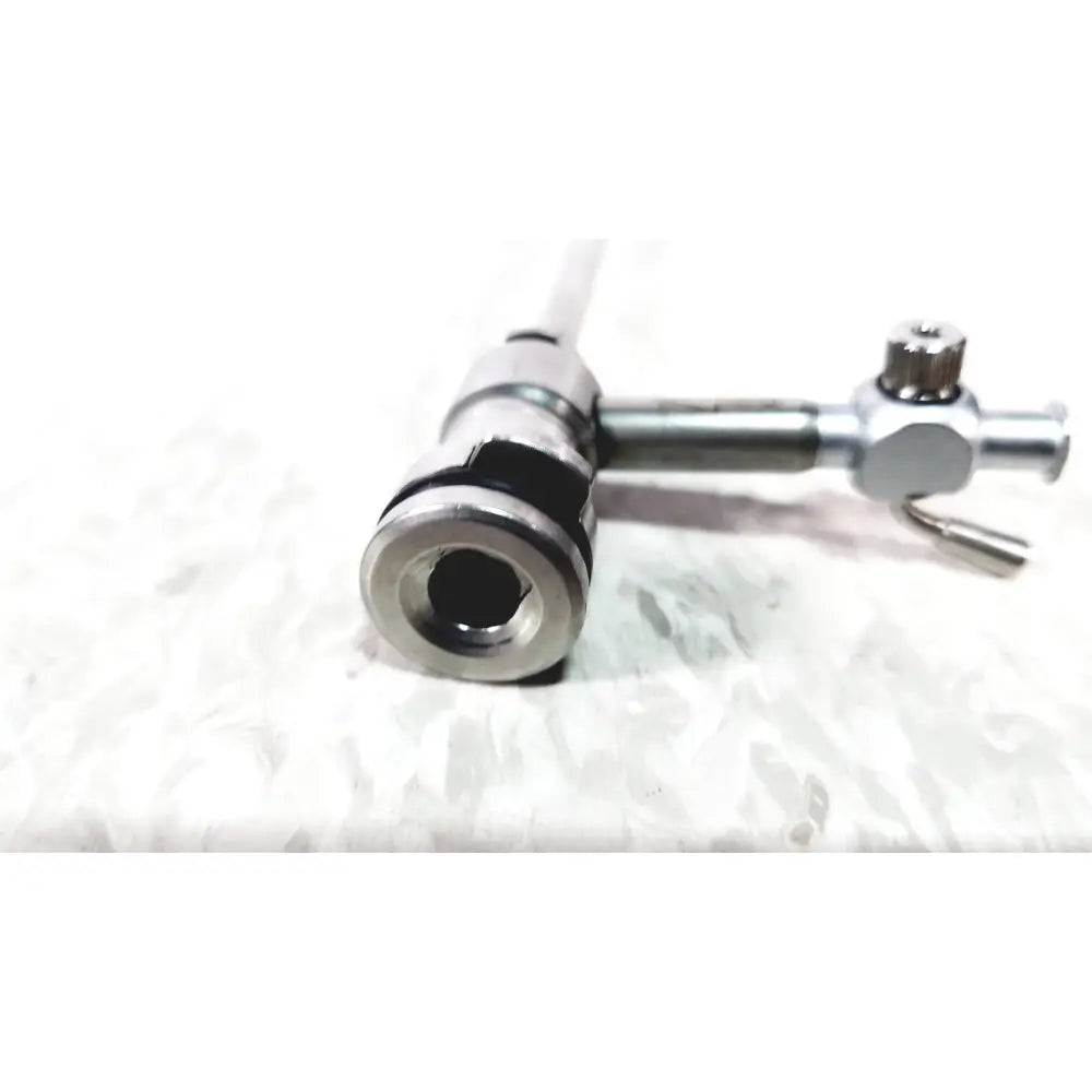 Silver-colored metal laparoscopic hysteroscopy diagnostic sheath endoscope with threaded connector and adjustable joint