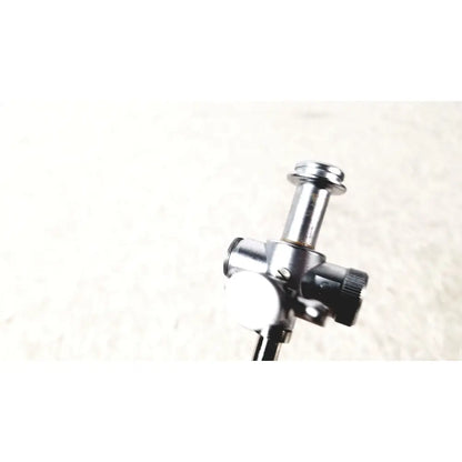Silver metallic laparoscopic obturator with black knurled knob and cylindrical body for reuse medical laparoscopic instruments