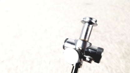 Silver metallic laparoscopic obturator with black knurled knob and cylindrical body for reuse medical laparoscopic instruments