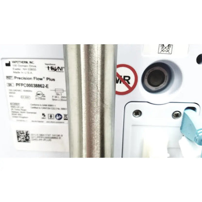 Stainless steel cylindrical pipe with brushed finish on white vaportherm vaporizer in leica eg1150h embedding center