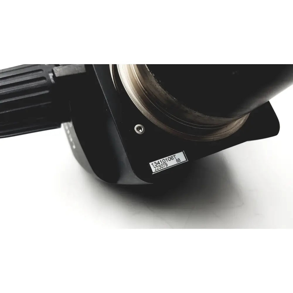 Black industrial pump with ribbed handle and metallic threaded connection for leica gz6t stereo zoom microscope