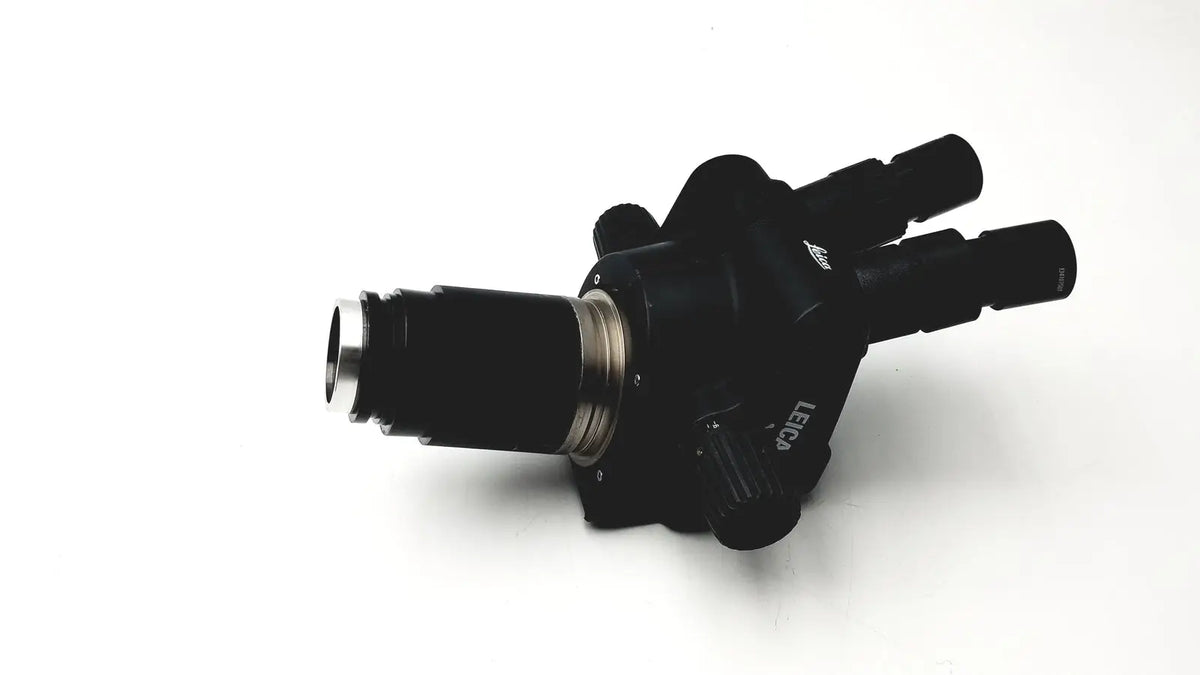 Black Leica GZ6T stereo zoom microscope with metallic accents and robust professional design for precise imaging