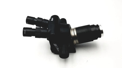 Black Leica GZ6T stereo zoom microscope with dual eyepieces and metallic objective lens for precision imaging