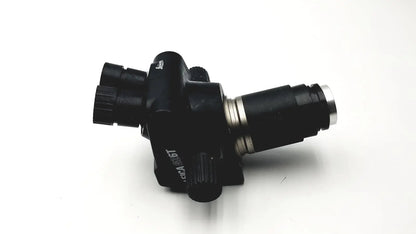 Black and silver matte binoculars with adjustable focus knobs and ergonomic design for leica gz6t stereo zoom microscope