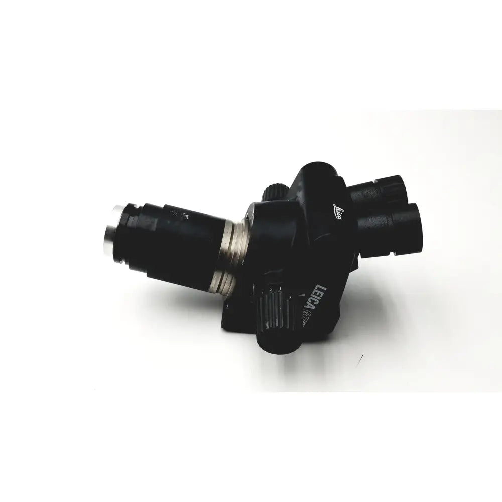 Black leica gz6t stereo zoom microscope with metallic lens barrel and textured adjustment knobs for precision use