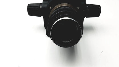 Black leica gz6t stereo zoom microscope lens with metallic ring and textured knobs for precision adjustments