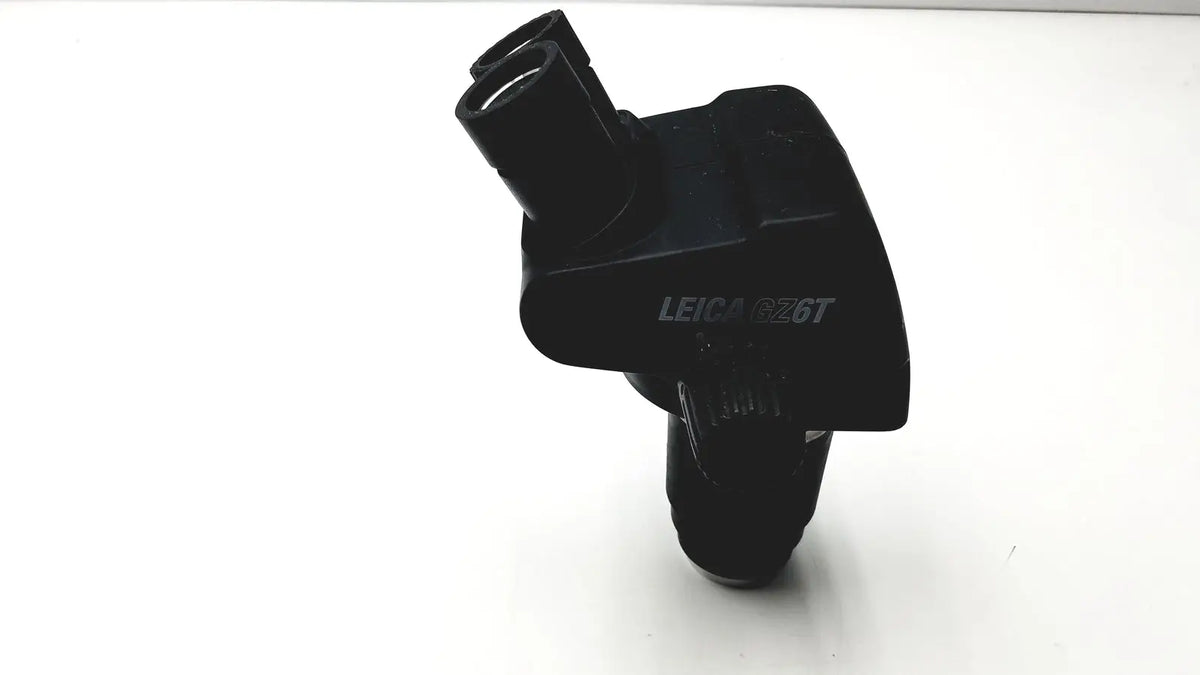 Black plastic lens mount with matte finish and integrated bracket for leica gz6t stereo zoom microscope part