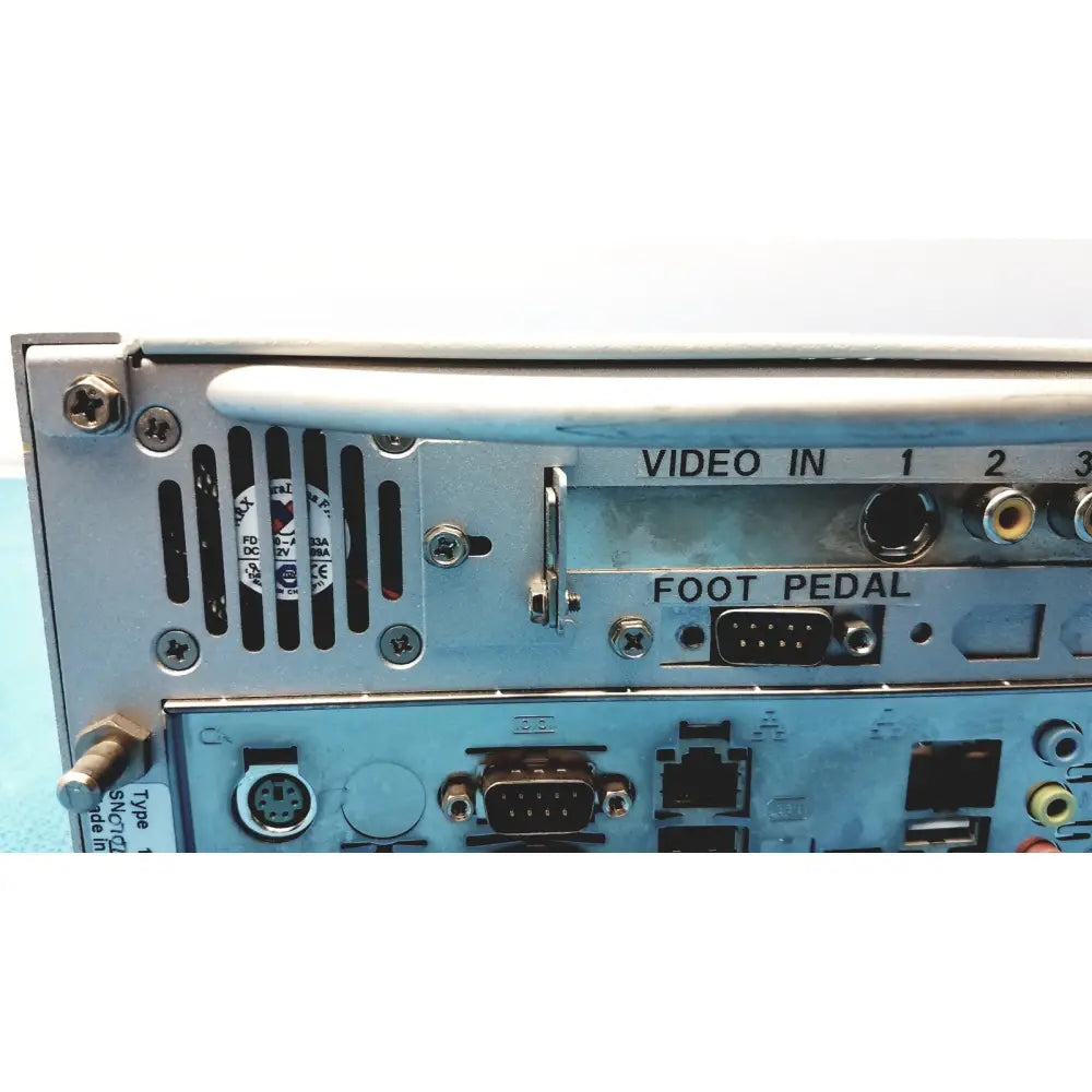 Silver metal audio video receiver back side with rca and dvi ports for leica mdrs4 medical digital recording system