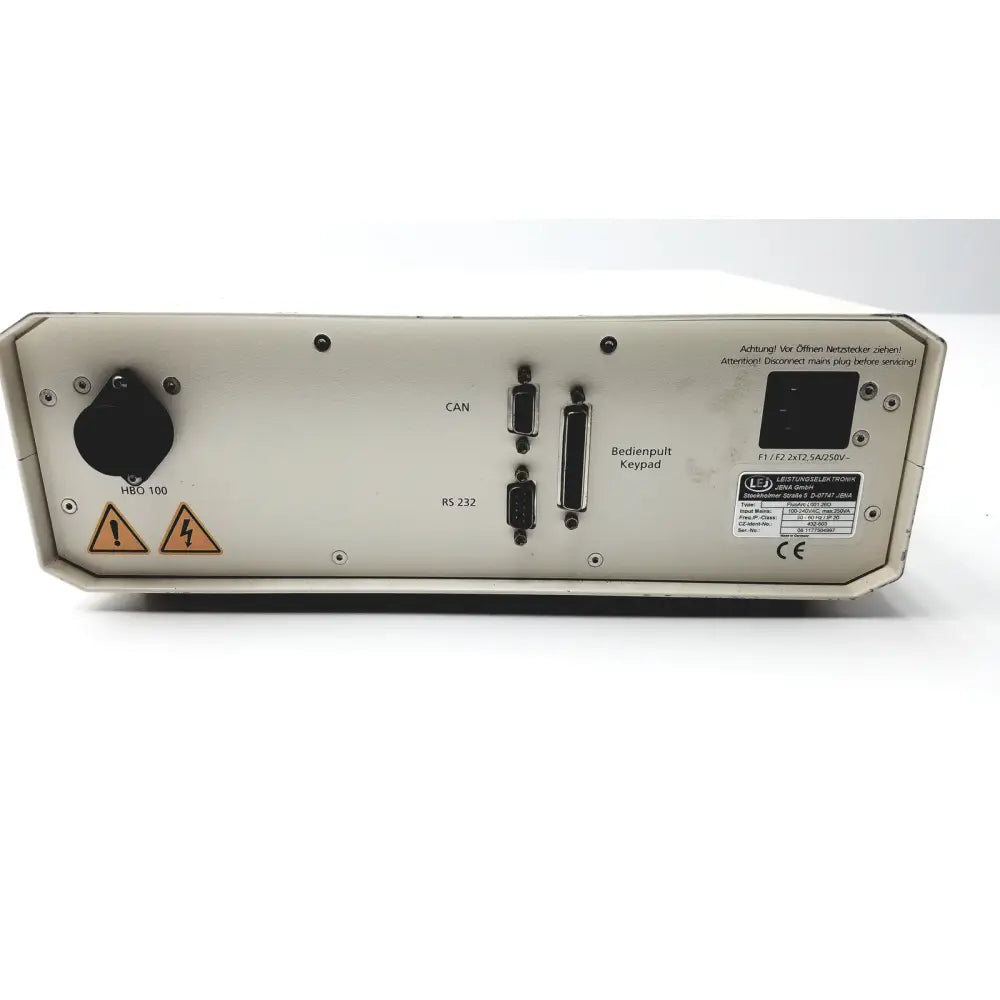 Beige metal lej leistungselektronik jena leistungselektronik jena gmbh fluoarc lamp power supply rear with serial ports and keypad