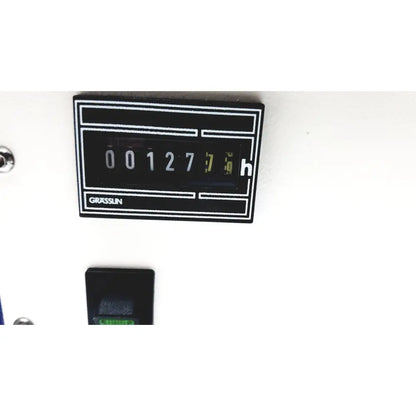 Black rectangular digital counter with white numerals and h indicator on grasslin lej mbq supply ballast power supply ballast