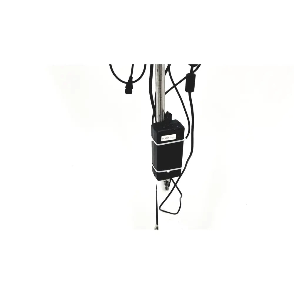 Black rectangular aquarium heater with silver trim and attached cables for lidco hm-81-01 rapid hemodynamic monitor power supply