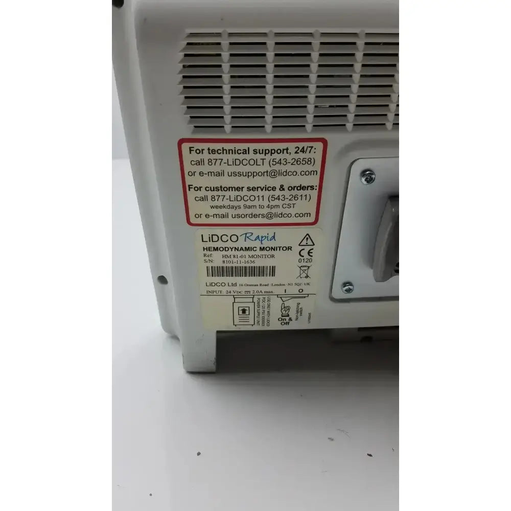 Lidco Rapid HM81-01 / POC 125 Hemodynamic Monitor Hemodynamic Monitor, as-is (for parts) product photo 3