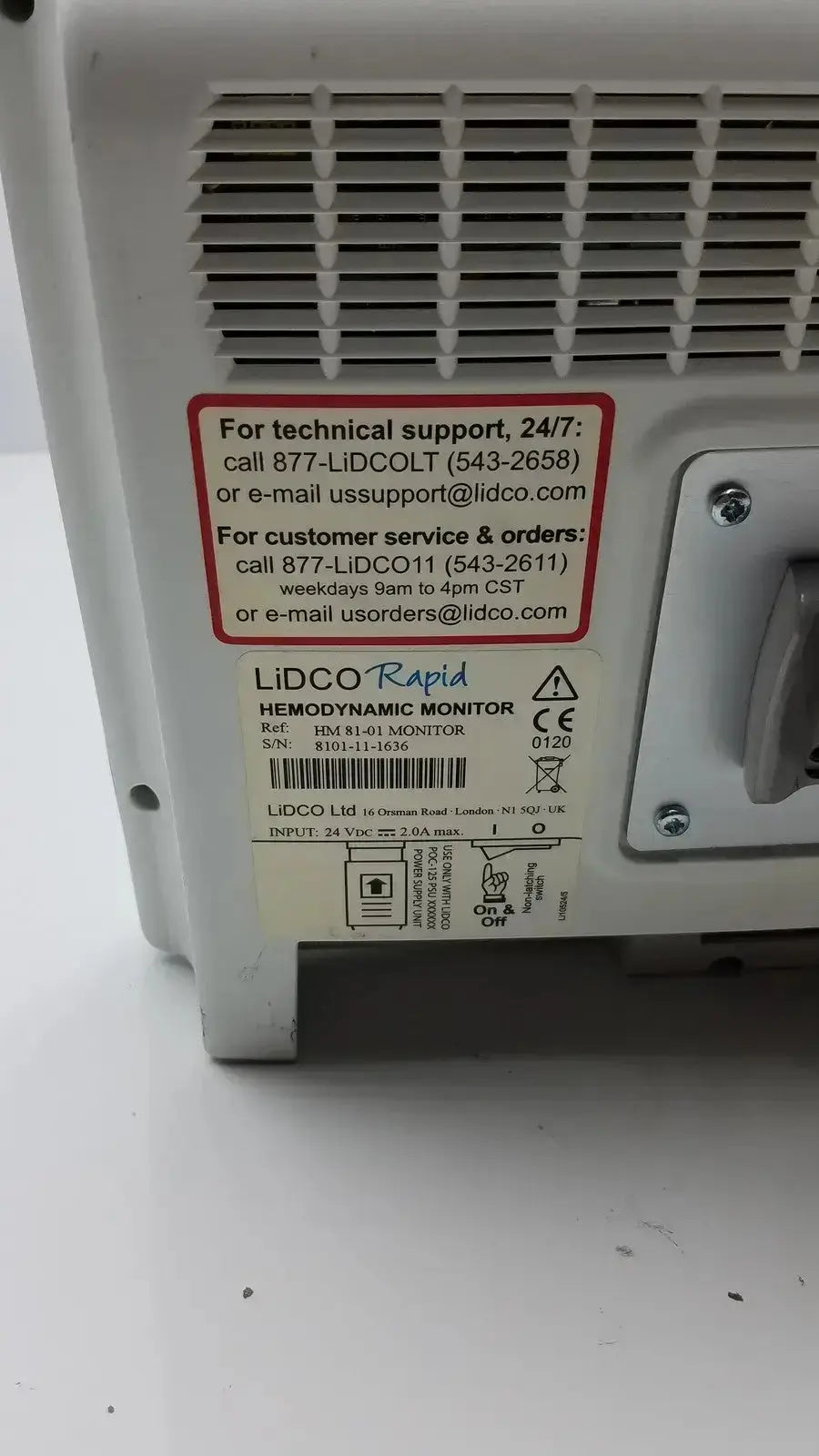 Lidco Rapid HM81-01 / POC 125 Hemodynamic Monitor Hemodynamic Monitor, as-is (for parts) product photo 3