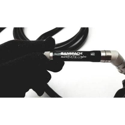 Black and silver ansprech micromax plus cable tool with textured grip for lifedop dooppler reuse medical applications