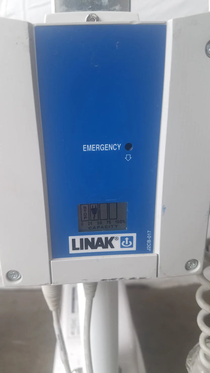 Blue and white linak jceb-017 emergency control panel with capacity indicator display for liftseat ls600 bariatric power toilet lift