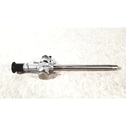 Silver linvatec 118100 l 354530 laparoscopy cannula with black eyepiece and multiple adjustment knobs for laparoscopic instruments