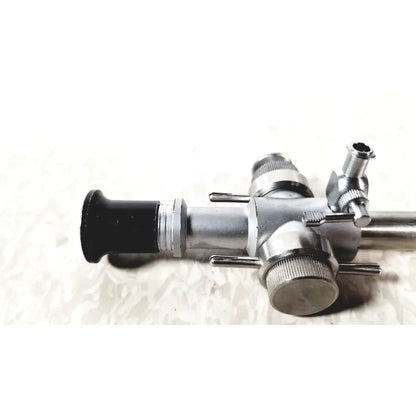 Linvatec 118100 L. 354530 silver laparoscopy cannula with black ergonomic handle and adjustable knobs for reuse medical use