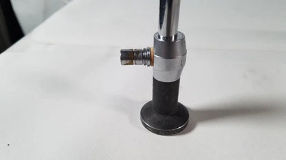 Chrome-plated metal degree laparoscope a1261 gas burner with black rubber base and brass fittings for reuse medical use