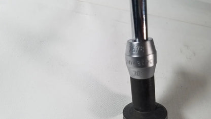 Silver and black universal socket wrench with 30-degree angled tip for use with linvatec degree laparoscope a1261