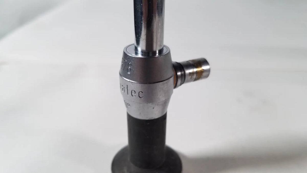 Silver-colored metal bunsen burner with black base and alec branding for reuse medical degree laparoscope a1261 product